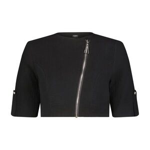 NWT Aleeza Paris Oxford Jacket with Zipper Accent Size Small (runs small)